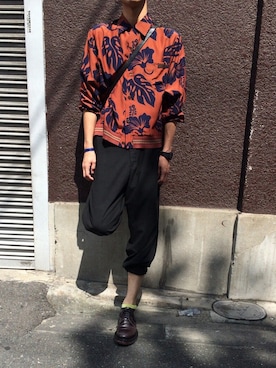 「Yves Saint Laurent rive gauche（イヴサンローランリヴゴーシュ）のアイテム（ショルダーバッグ）」を使った、lalaさん（メンズ・184cm）の夏コーディネート