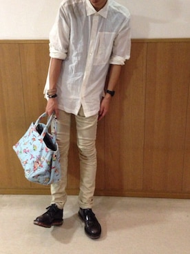 「PRADA（プラダ）のアイテム（シューズ）」を使った、lalaさん（メンズ・184cm）の夏コーディネート