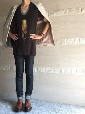 「PRADA（プラダ）のアイテム（その他シューズ）」を使った、lalaさん（メンズ・184cm）の秋コーディネート