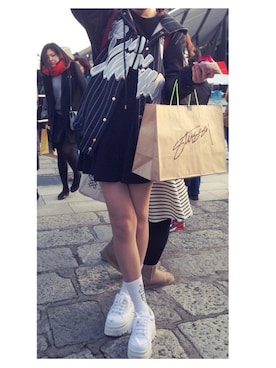 「JOYRICH」｜「アイテム（ブルゾン）」を使った、HANAEさん（レディース・172cm）の冬コーディネート