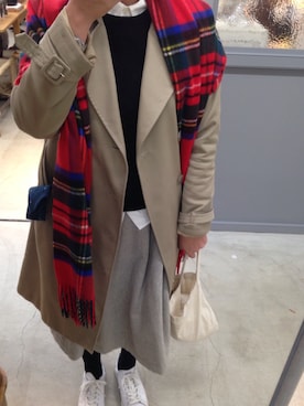 「A.P.C.（アーペーセー）のアイテム（トレンチコート）」を使った、toiさん（レディース・156cm）の冬コーディネート