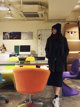 「MONKI（モンキ）のアイテム（ドレス）」を使った、pionpoonさん（レディース・163cm）の冬コーディネート