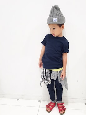 「SEVENDAYS=SUNDAY（セブンデイズサンデイ）のアイテム（帽子）」を使った、reo×noaさん（キッズ・110cm）の秋コーディネート