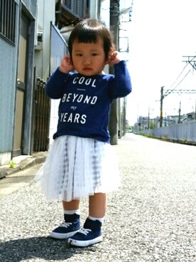 「ZARAminiのアイテム（スカート、その他）」を使った、mylabooさん（キッズ・90cm）の春コーディネート