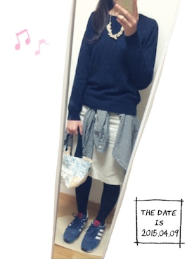 「AS KNOW AS plus（アズノゥアズプラス）のアイテム」を使った、kikiさん（レディース・163cm）の春コーディネート