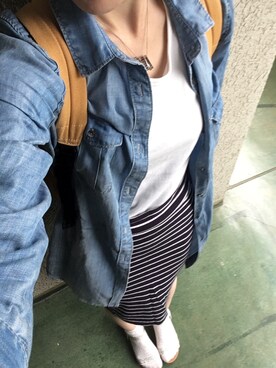 「ご近所」｜千尋さん（レディース・160cm）の夏コーディネート