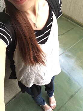 「cache cache（カシュ カシュ）のアイテム（バックパック/リュック）」を使った、千尋さん（レディース・160cm）の夏コーディネート