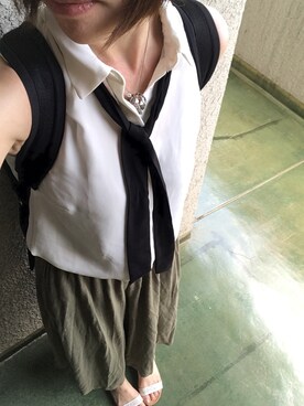 「cache cache（カシュ カシュ）のアイテム（バックパック/リュック）」を使った、千尋さん（レディース・160cm）の夏コーディネート