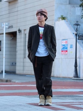 「DRIES VAN NOTEN（ドリスヴァンノッテン）のアイテム（フォーマルスーツ/小物）」を使った、まるさん（メンズ・179cm）の春コーディネート