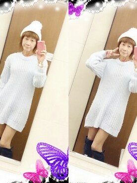「H&M（エイチ・アンド・エム）のアイテム（ワンピース）」を使った、LadiesLike　優稀。®さん（メンズ・171cm）の冬コーディネート