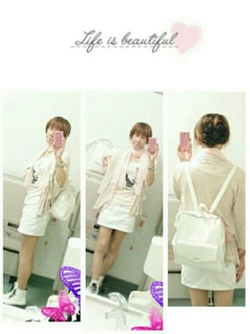 「CECIL McBEE（セシルマクビー）のアイテム（Tシャツ/カットソー）」を使った、LadiesLike　優稀。®さん（メンズ・171cm）の春コーディネート