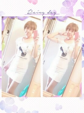 「CECIL McBEE（セシルマクビー）のアイテム（Tシャツ/カットソー）」を使った、LadiesLike　優稀。®さん（メンズ・171cm）の夏コーディネート