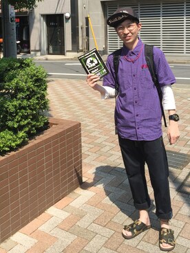 「MACKDADDY（マックダディー）のアイテム（パンツ）」を使った、HxTxKさん（メンズ・164cm）の春コーディネート