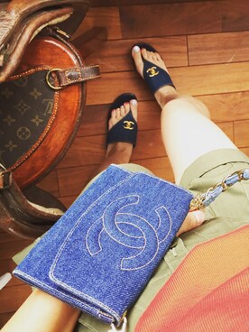 「アイテム（ボディバッグ/ウエストポーチ、ブルー系）」を使った、mamag4mamanさん（レディース・160cm）の夏コーディネート