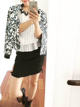 「アイテム（ナイロンジャケット、グリーン系）」を使った、mamag4mamanさん（レディース・160cm）の夏コーディネート