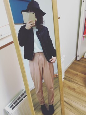 「KBF（ケイビーエフ）のアイテム（MA-1）」を使った、marchiさん（レディース・158cm）の冬コーディネート