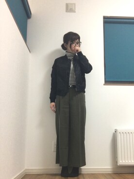 「KBF（ケイビーエフ）のアイテム（MA-1）」を使った、marchiさん（レディース・158cm）の春コーディネート