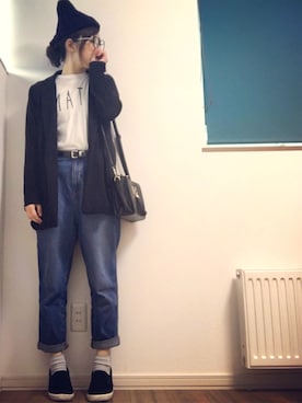 「マムジーンズ」｜marchiさん（レディース・158cm）の春コーディネート