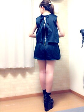「EVRIS（エヴリス）のアイテム（つなぎ/オールインワン）」を使った、mari💞さん（レディース・149cm）の夏コーディネート