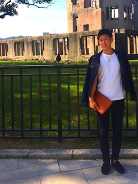 「BEAMS（ビームス）のアイテム（その他シューズ）」を使った、和田まさひろさん（メンズ・173cm）の秋コーディネート