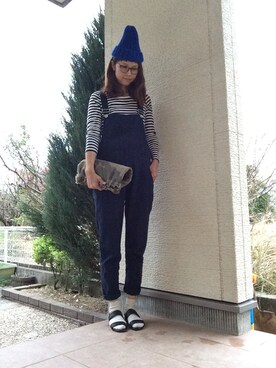 「RCWB（アールシーダブリュービー）のアイテム（オールインワン・サロペット）」を使った、みっちさん（レディース・168cm）の春コーディネート