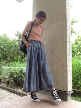 「KATHARINE ROSS（キャサリンロス）のアイテム（バッグ）」を使った、みっちさん（レディース・168cm）の夏コーディネート