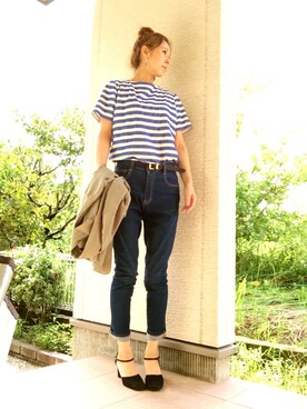 「HARE（ハレ）のアイテム（ピアス（両耳用））」を使った、みっちさん（レディース・168cm）の秋コーディネート