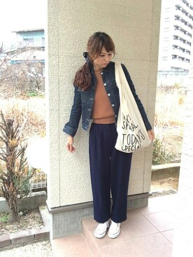 「UNTITLED（アンタイトル）のアイテム（デニムジャケット）」を使った、みっちさん（レディース・168cm）の冬コーディネート