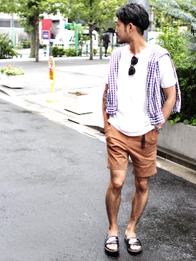 「マリン」｜「アイテム（アナログ腕時計）」を使った、宮本雅章さん（メンズ・176cm）の夏コーディネート