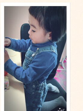 「GLOBAL WORK（グローバルワーク）のアイテム（オールインワン・サロペット）」を使った、amiucoさん（キッズ・90cm）の秋コーディネート