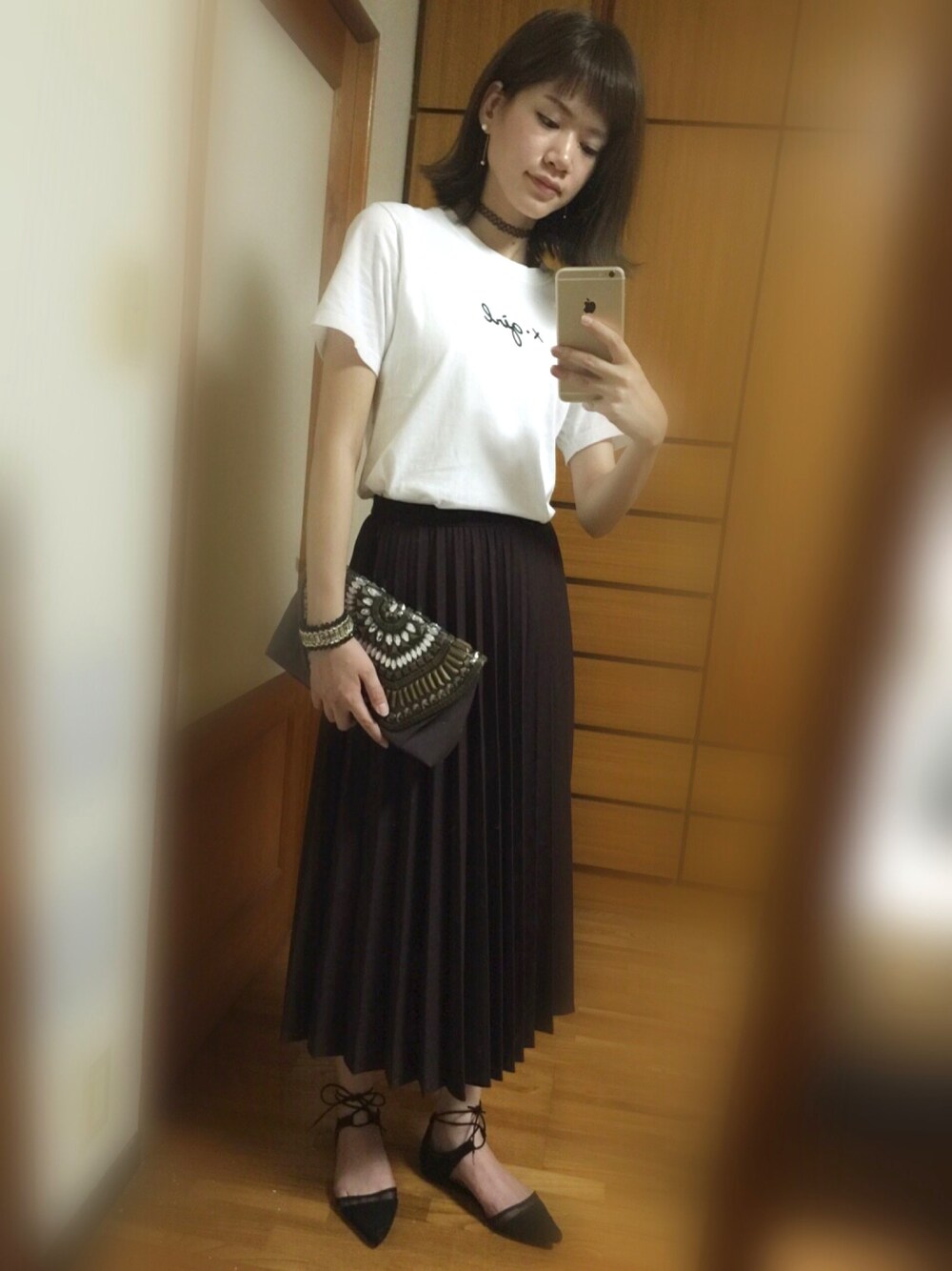 「大人コーデ、オトナカジュアル、オトナ女子、秋コーデ」｜「URBAN RESEARCH Sonny LabelのSonny Label パール×バーピアス（ピアス（両耳用）、ゴールド系）」を使った、ERI☆PIYO.さん（レディース・162cm）の秋コーディネートの1枚目の写真