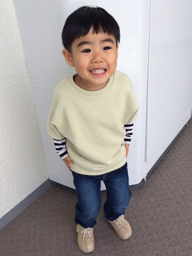 「ヒラキ（ヒラキ）のアイテム（その他シューズ）」を使った、一太郎さん（キッズ・90cm）の秋コーディネート