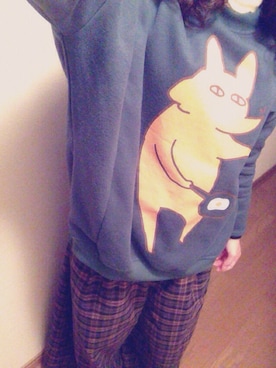 「宇宙百貨のアイテム（ニット/セーター、グリーン系）」を使った、yyyさん（レディース・158cm）の冬コーディネート