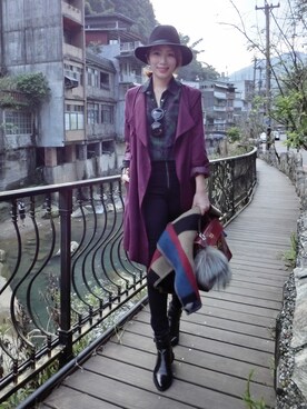 「rag & bone（ラグアンドボーン）のアイテム（キャップ）」を使った、リンRiinさん（レディース・164cm）の秋コーディネート