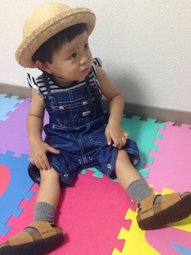 「サロペ部夏祭り♡」｜towapiさん（キッズ・80cm）の夏コーディネート