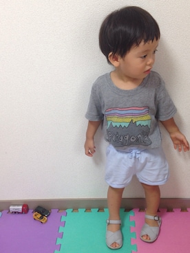 「PEEP ZOOMのアイテム（サンダル）」を使った、towapiさん（キッズ・80cm）の夏コーディネート