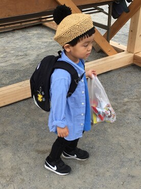 「ドラフトGAP」｜「アイテム（ハンチング/ベレー帽）」を使った、towapiさん（キッズ・90cm）の夏コーディネート