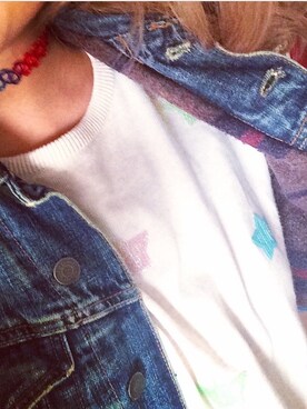 「Abercrombie&Fitch（アバークロンビーアンドフィッチ）のアイテム（デニムジャケット）」を使った、ゆっけさん（レディース・152cm）の春コーディネート