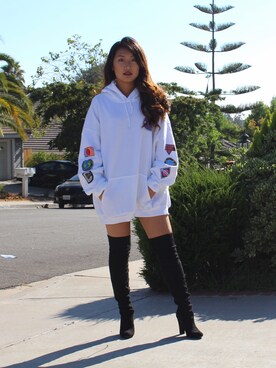 「overthekneeboots」｜Ellen Kimさん（レディース・157cm）の夏コーディネート
