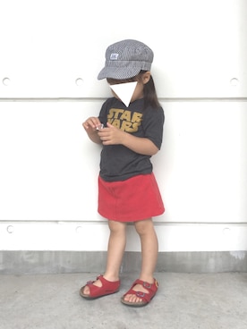 「Lee（リー）のアイテム（帽子）」を使った、sさん（キッズ・90cm）の夏コーディネート