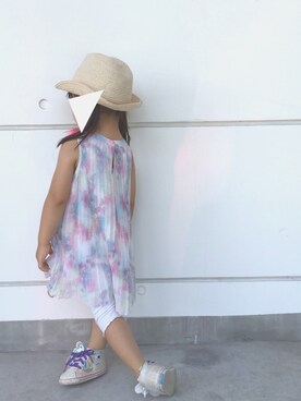 「H&M（エイチ・アンド・エム）のアイテム（ワンピース/ドレス）」を使った、sさん（キッズ・90cm）の夏コーディネート