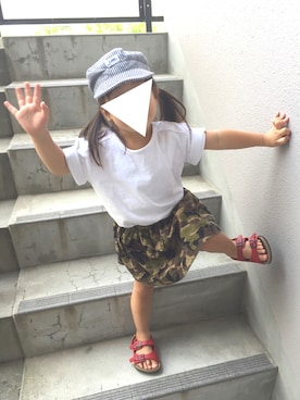 「Lee（リー）のアイテム（帽子）」を使った、sさん（キッズ・90cm）の夏コーディネート