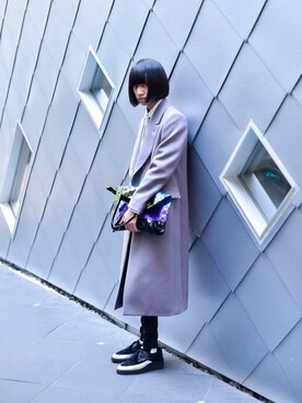 「mode」｜「アイテム（チェスターコート）」を使った、MAKUSU NISHIYAMAさん（メンズ・175cm）の冬コーディネート