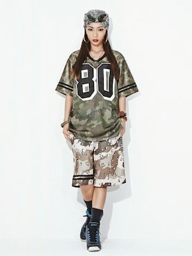 「camoflauge」｜ALMIGHTYGEARさん（レディース・163cm）の夏コーディネート