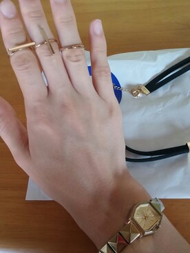 「GU（ジーユー）のアイテム（リング、ゴールド系）」を使った、AYAKO さん（レディース・163cm）の夏コーディネート