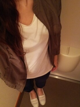 「NATURAL BEAUTY BASIC（ナチュラルビューティーベーシック）のアイテム（ブルゾン）」を使った、yu.mさん（レディース・164cm）の夏コーディネート