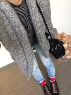 「MARGARET HOWEEL」｜「アイテム（ブーツ）」を使った、yukingさん（レディース・160cm）の冬コーディネート