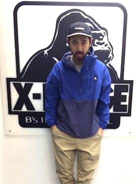 「XLARGE（エクストララージ）のアイテム（ナイロンジャケット）」を使った、山田 悠介さん（メンズ・170cm）の春コーディネート