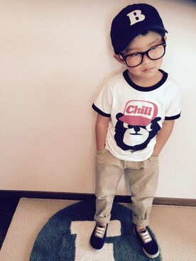 「マヨコーデ」｜8-sukeさん（キッズ・100cm）の春コーディネート