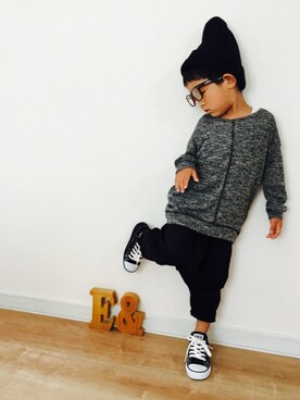 「アイテム（福袋/福箱、レッド系）」を使った、8-sukeさん（キッズ・100cm）の秋コーディネート